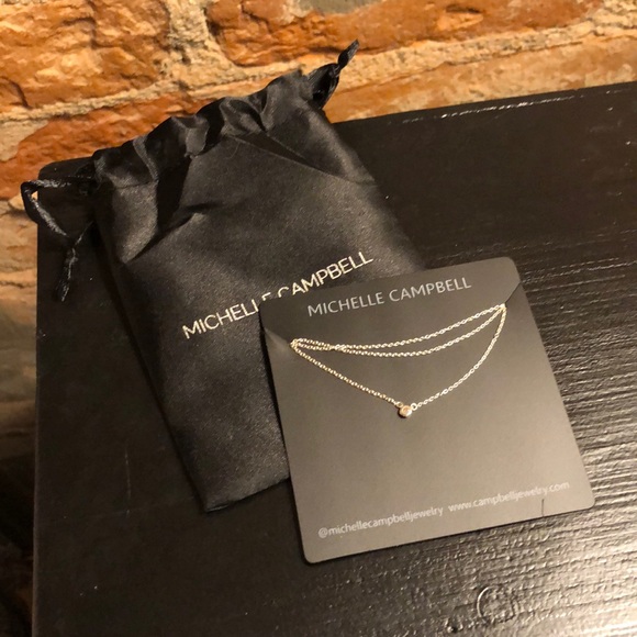 Diamond Bezel Sterling Silver Necklace 